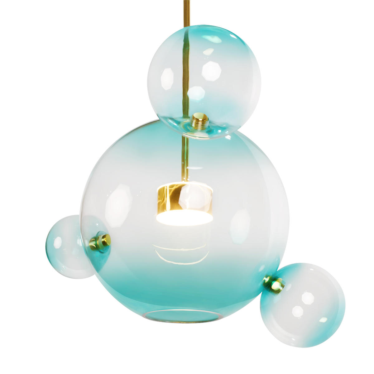 Подвесной светильник 43,5*68 см, 1*LED*10W LOFT IT Bolle 2027-P4 Blue золото