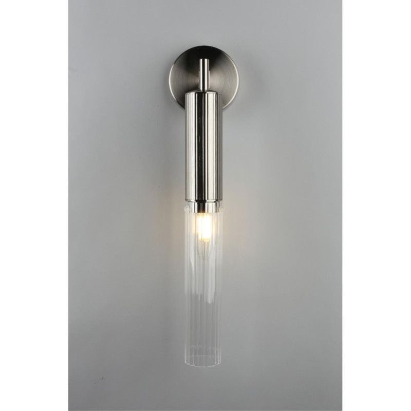 Бра 10*10*43 см, 1*E14, 40W, Aployt KASIA APL.327.21.01, никель