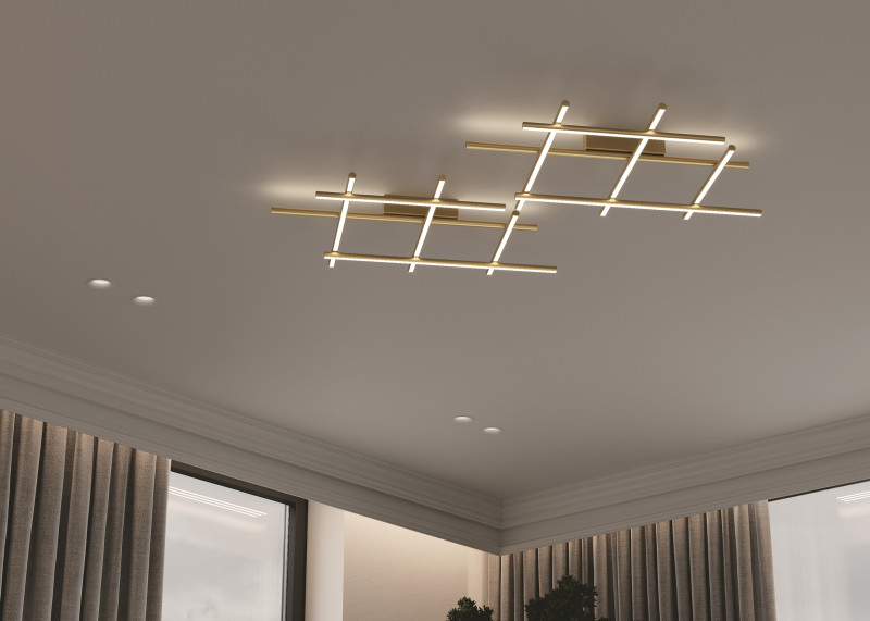 Накладной светильник 85*60*13 см, LED, 50W, 3000К, Maytoni Radiance MOD278CL-L50G3K золото матовое