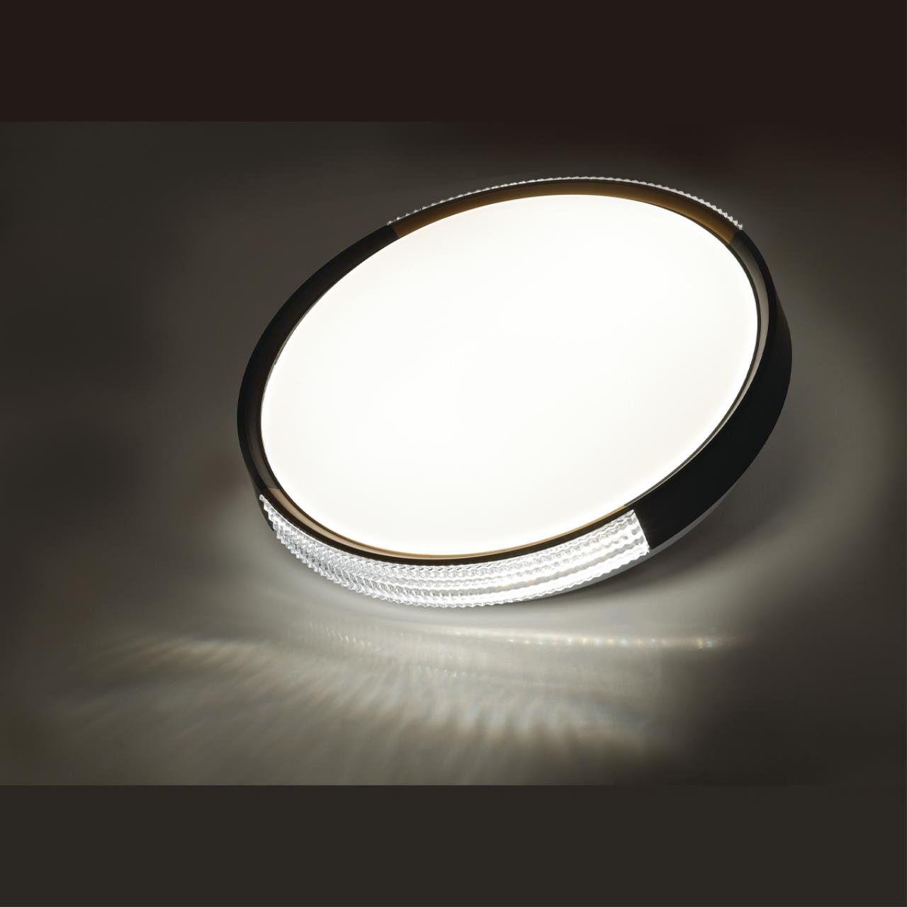 Cветильник 49*6 см, LED 72W, 3000-6000 К, IP43, белый/черный/золотистый, пластик Sonex Velio, 7629/EL