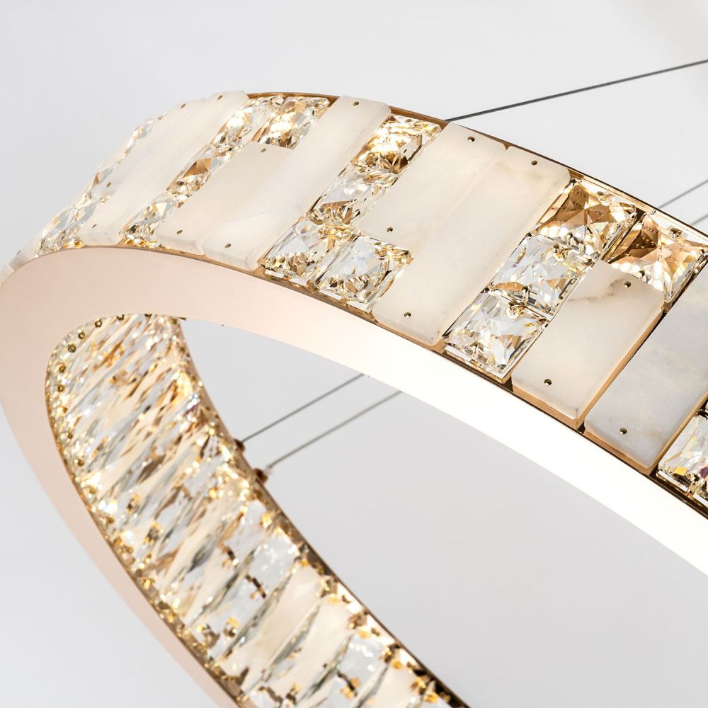 Подвесная люстра 80x50см, LED, 45Вт, 3000 / 6000K, Modelux ML.6985.800P GD Золото