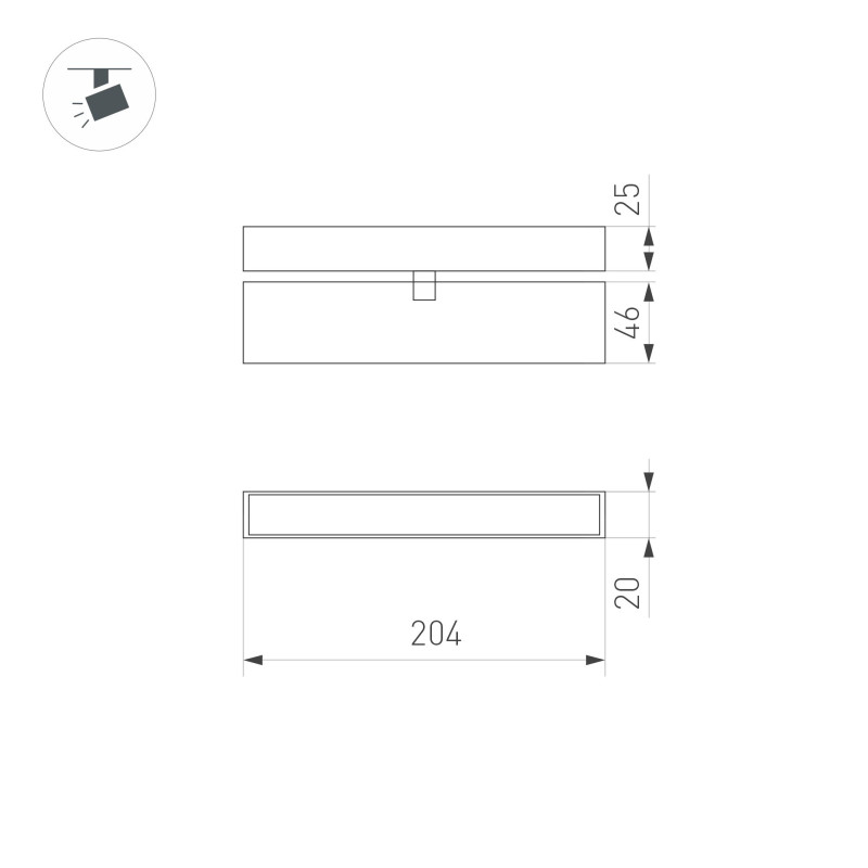 Светильник на шине Arlight 034235 20,4*2*4,6 см, 6W, белый (теплый)K,