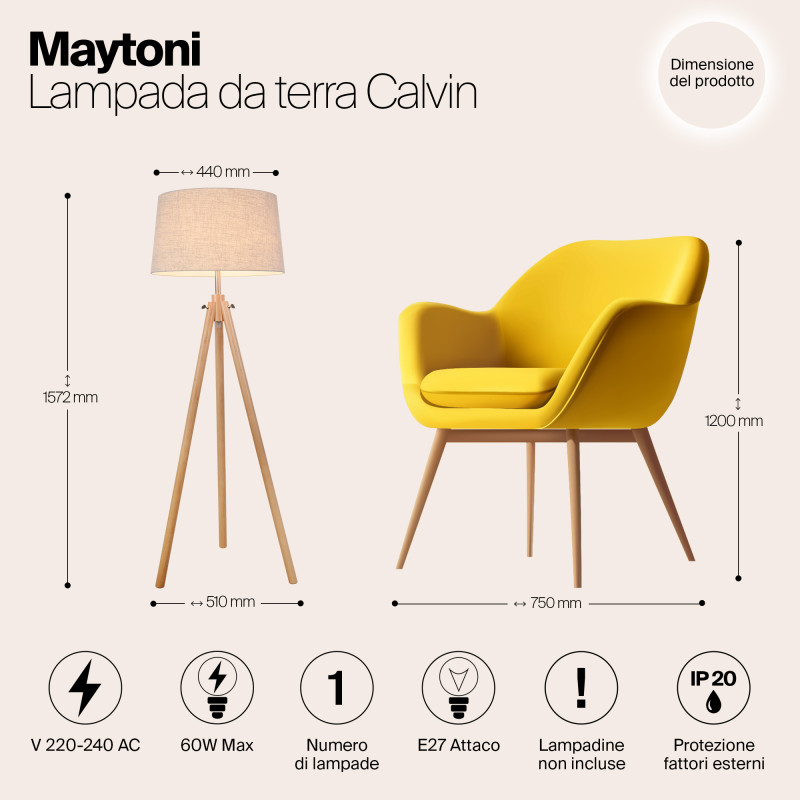 Торшер Maytoni Calvin Z177-FL-01-BR