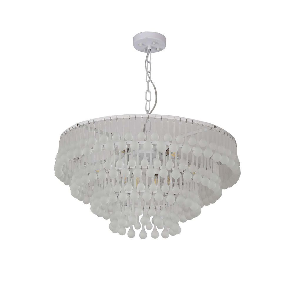 Подвесная люстра 60*31,5-76 см, 8*E14, 60W, Favourite Boonden 4604-8P, белый
