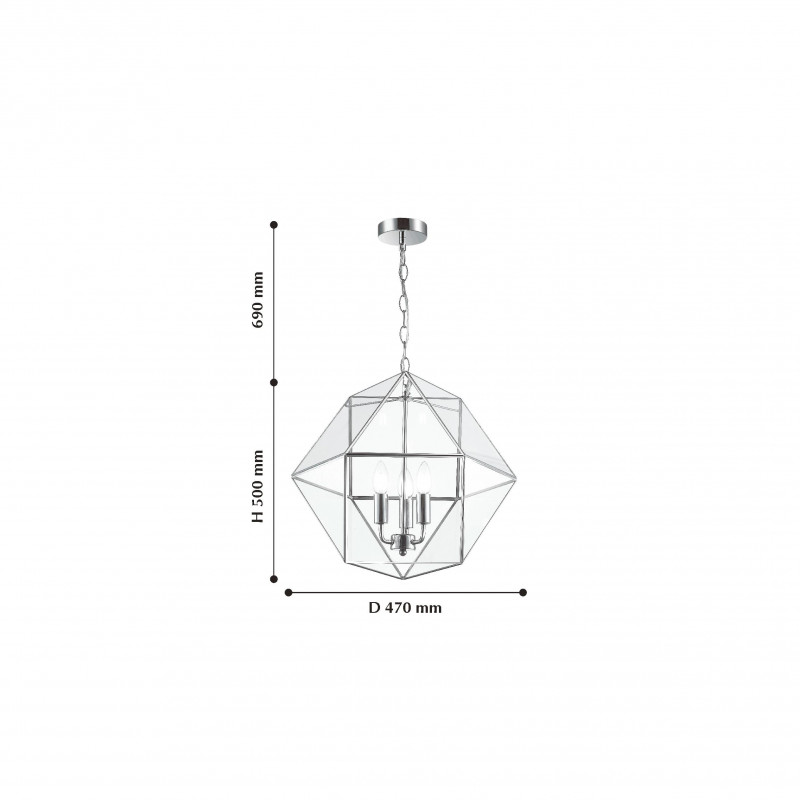 Подвесная люстра Favourite Mattis 2298-3P, D470*H500/1190, хром