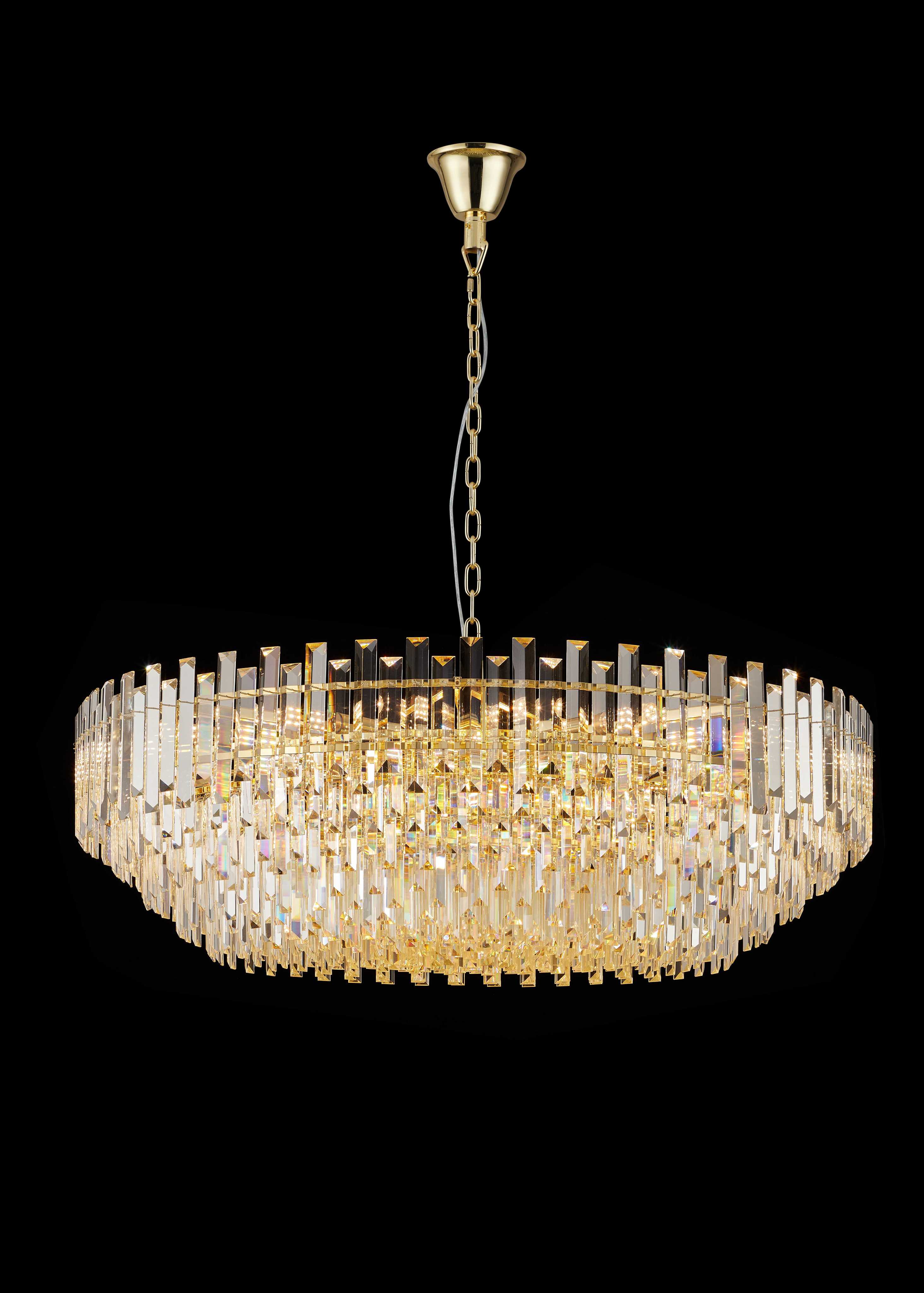 Люстра  1200*380, 32*E14, 40W NewRgy Cristallo DM50-ф1200*H380 H GOLD, H GOLD