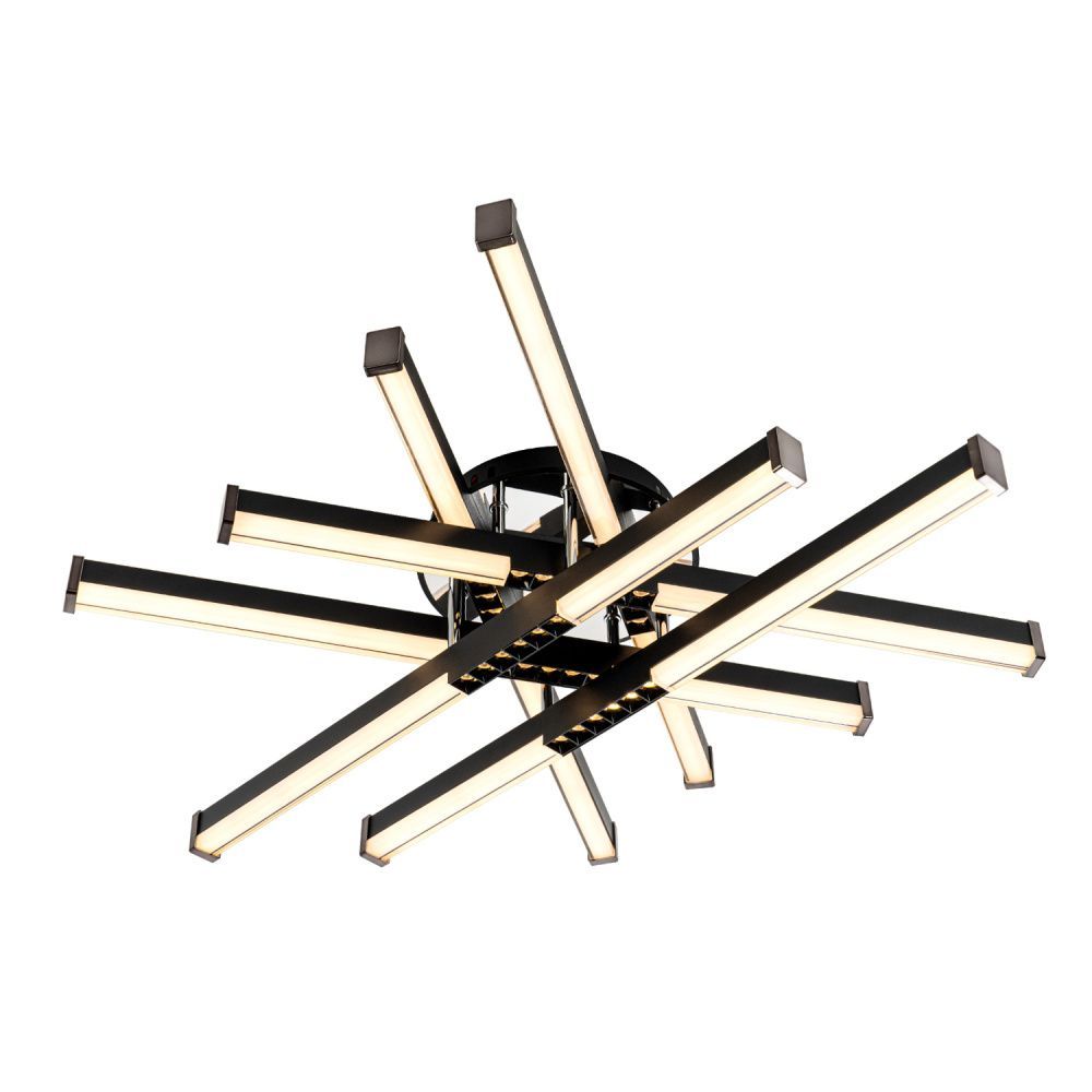 Светильник 70*70*15 см, LED*80W, 3000-6000K, Modelux  MDL.9374.600CL BK, Чёрный, Хром