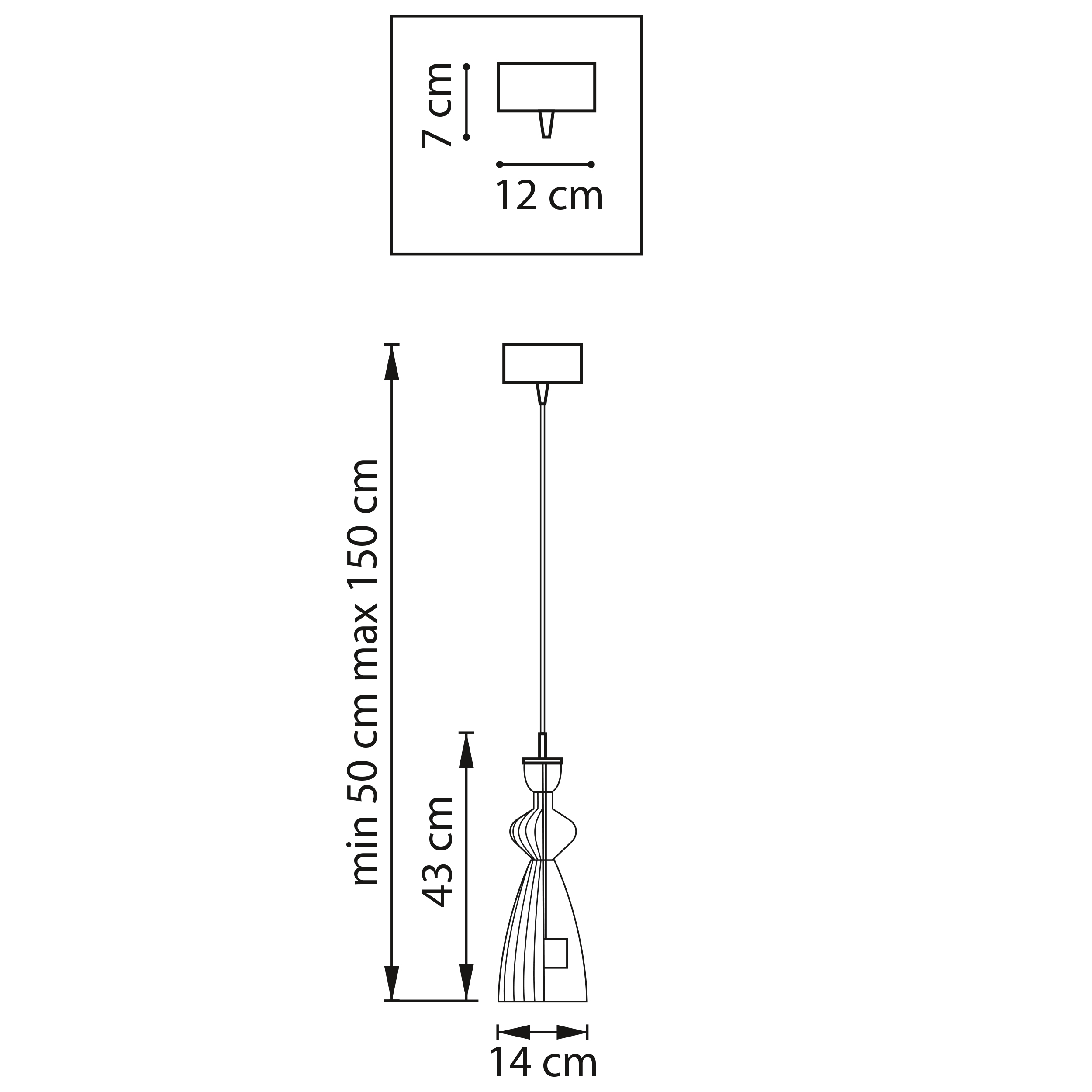 Подвес 14*50/150 см, 8W 3000K Lightstar Belle 814003 Матовый хром