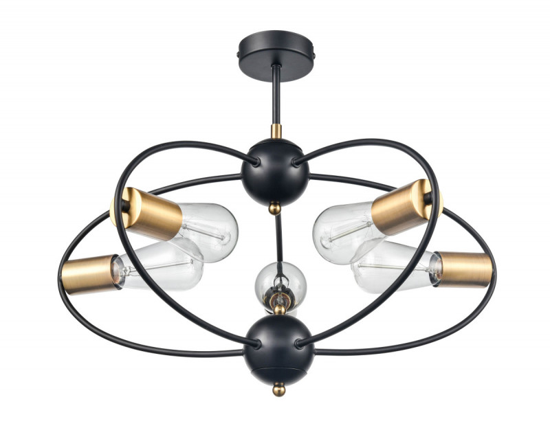 Потолочный светильник  55*41 см, 5*E27 черный, золото Vele Luce Crea VL6522L05