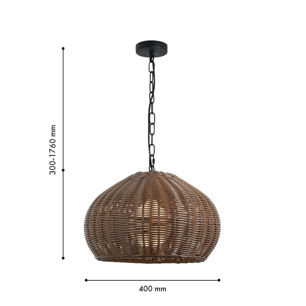 Подвес *40*30-176 см, 1*E27*40W, Favourite Wicker 4883-1P, черный