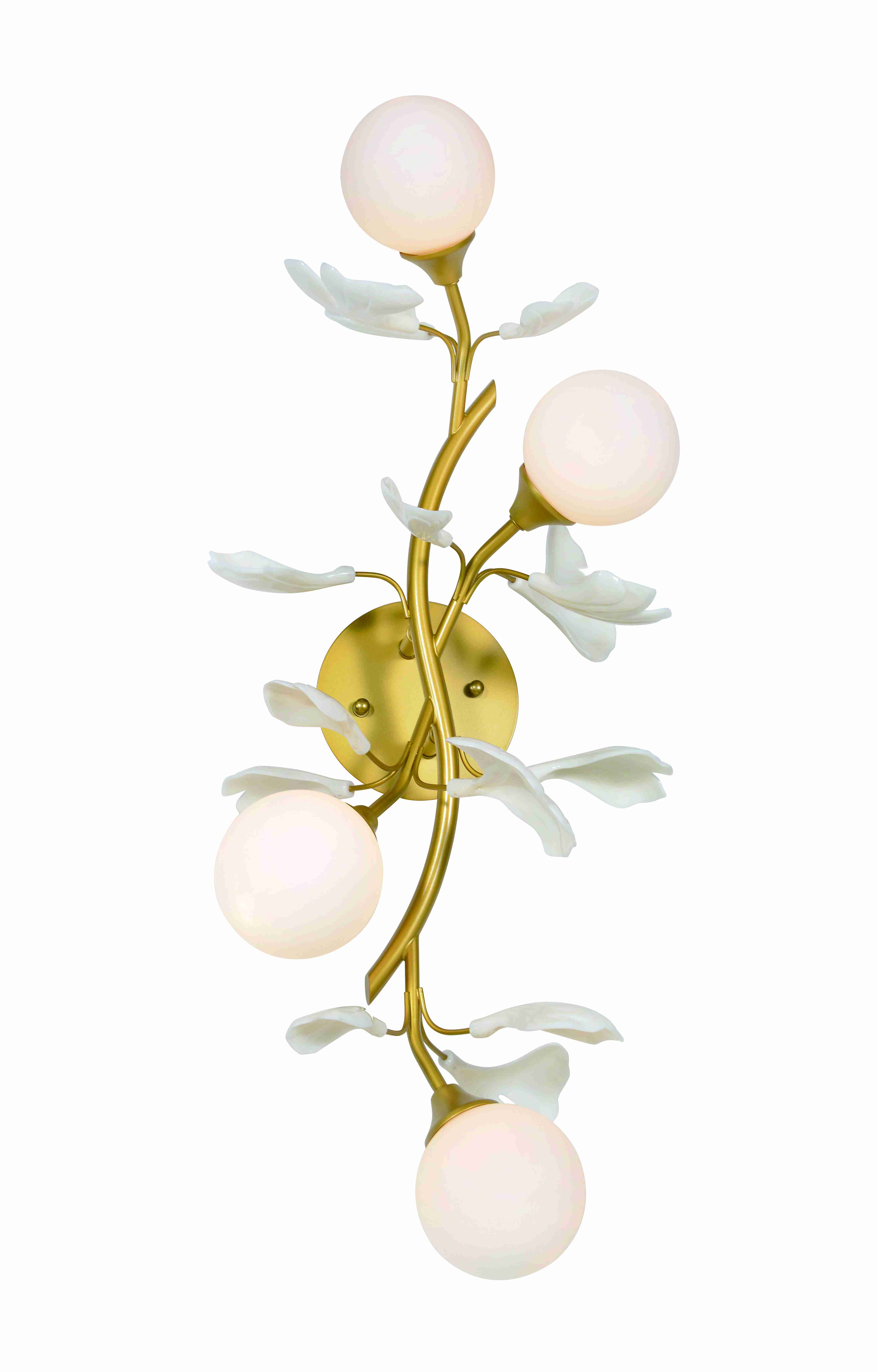 Бра 250*350*750, 4*G9,  NewRgy Floristics W2661A/4 SP BRS+WH, SP BRS+WH