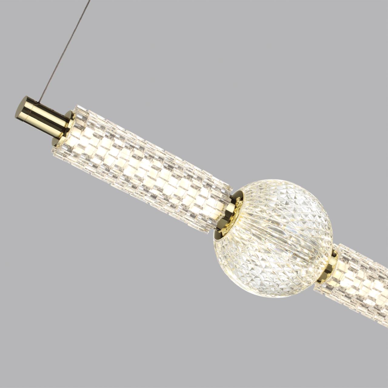 Подвес 99,8*99,8*150 см, 1 LED*28W, 4000 К, Odeon Light Crystal, золотой 5008/28L
