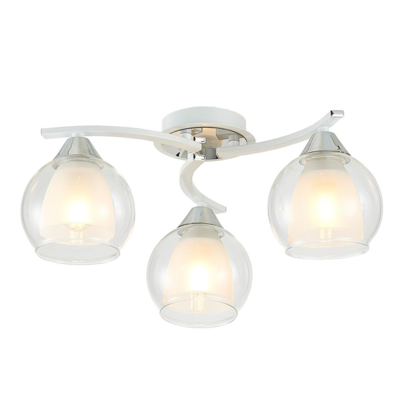 Потолочная люстра Citilux Кристи CL152130, диаметр 44 см, белый-хром