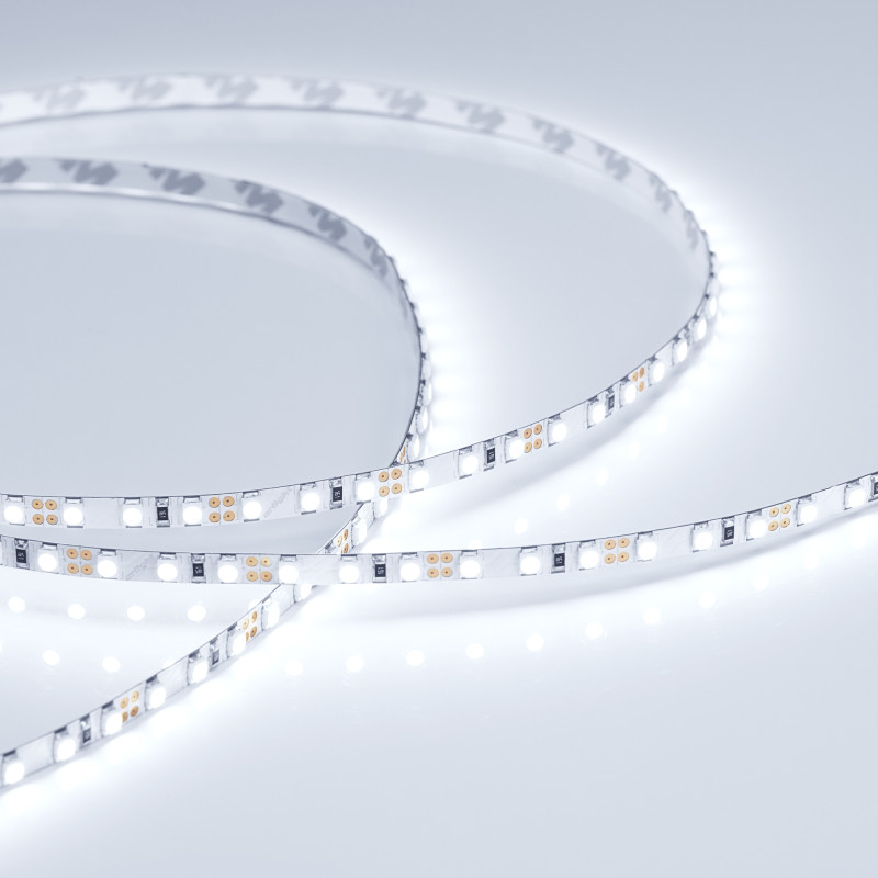 Лента RT 2-5000 12V Cool 8K 5mm 2x (3528, 600 LED, LUX) (Arlight, 9.6 Вт/м, IP20) 015005(B). Цена указана за 5 метров. Продается кратно 5 метрам.