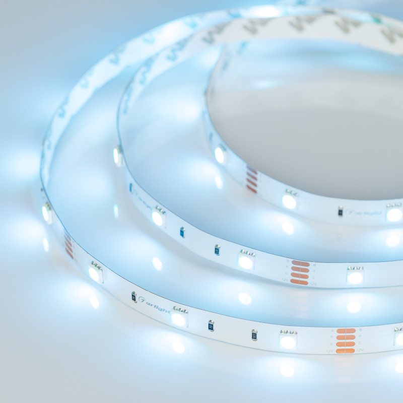 Лента RT-B30-10mm 12V RGB (7.2 W/m, IP20, 5060, 5m) (Arlight, Открытый) 010596(2). Цена указана за 5 метров. Продается кратно 5 метрам.