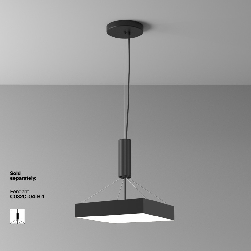 Накладной светильник 40*40*6 см, LED, 45W, 4000К, Maytoni Technical Zon C032CL-45W4K-SQ-B черный