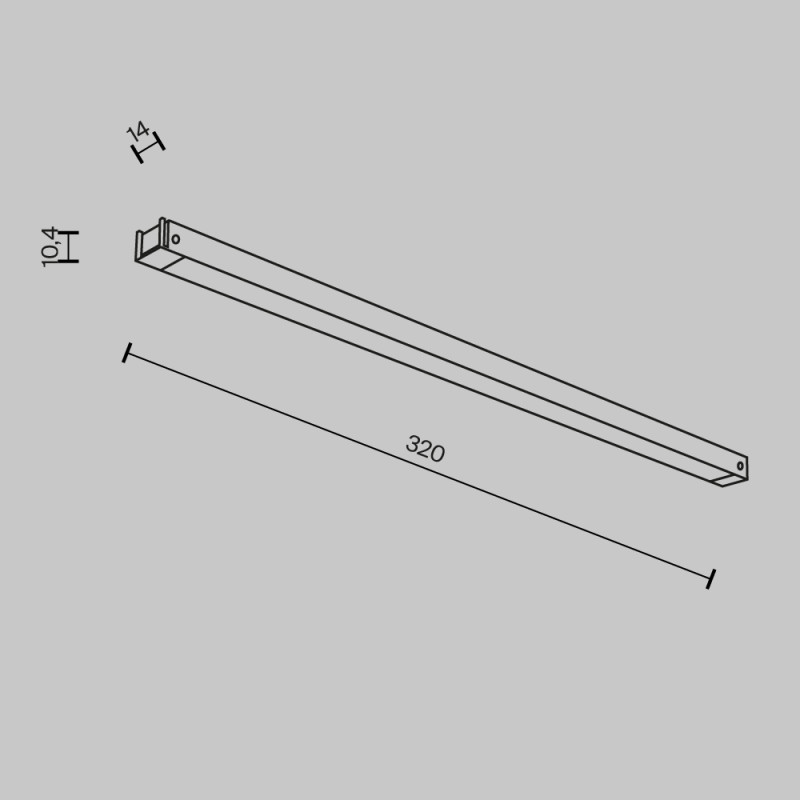 Светильник на шине 32*1,4*4539,2 см, LED, 3000-6000К, Maytoni Technical BASIS TR173-1-8WTW-B черный