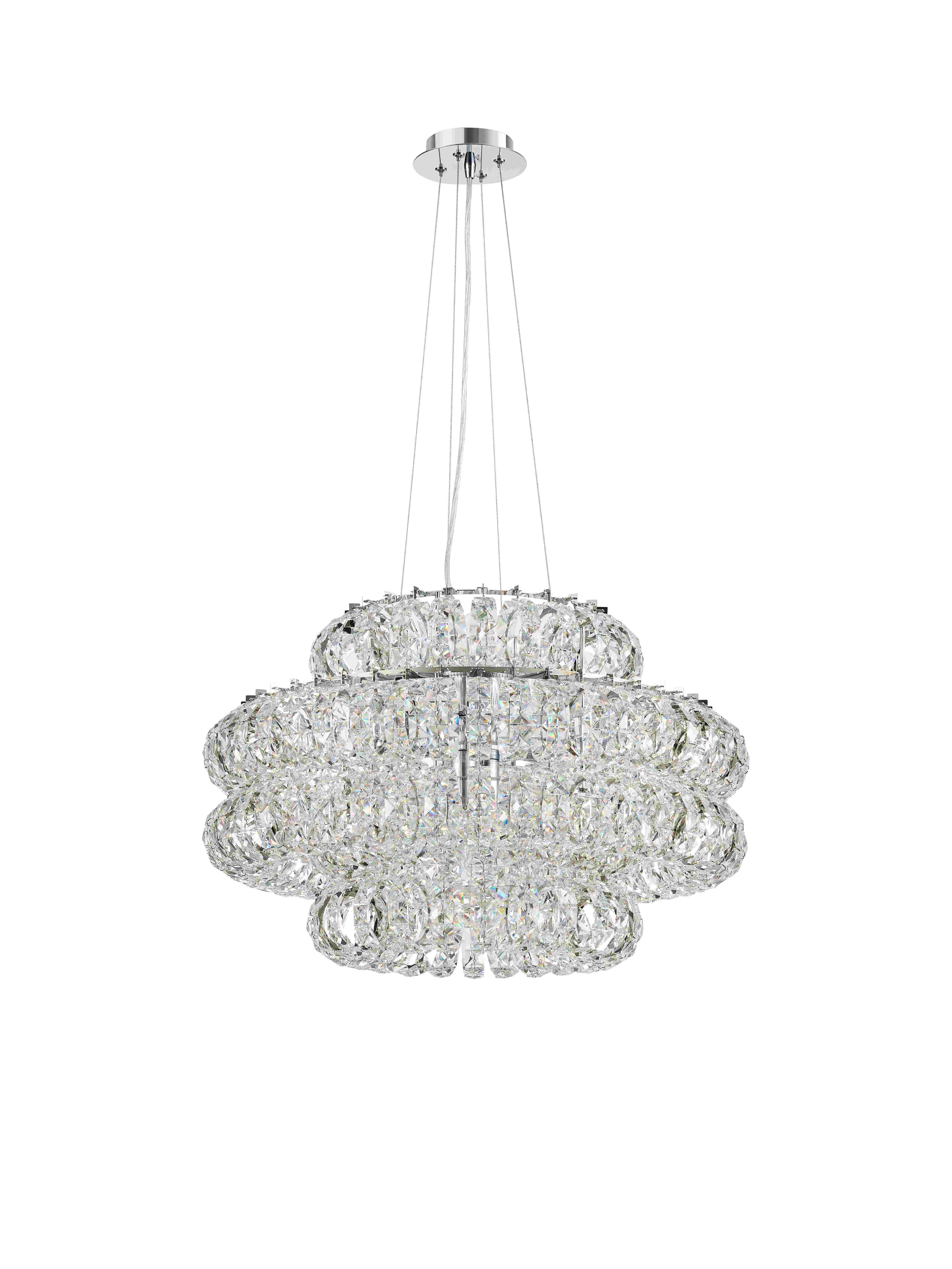 Люстра  600*380, 12*E14, 40W NewRgy Cristallo E91-ф600*H380 CHROME, Хром