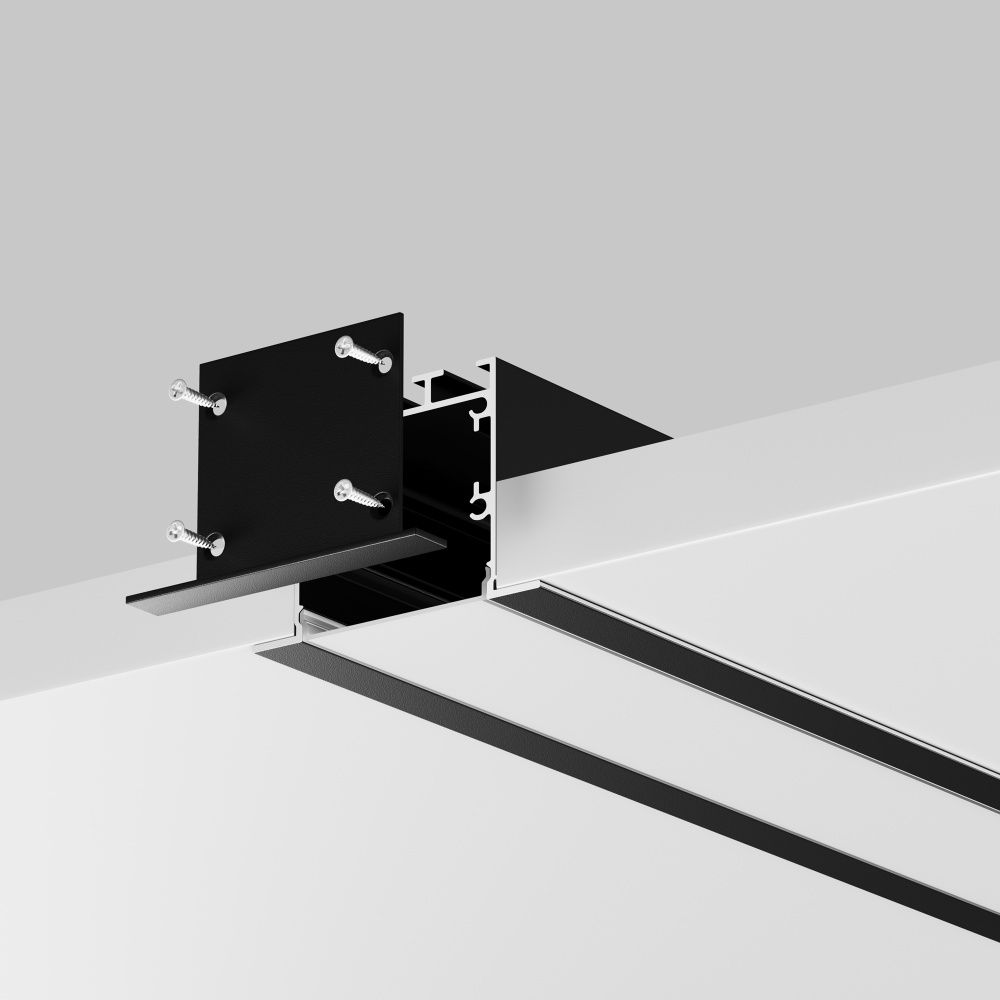 Алюминиевый профиль встраиваемый с накладным фланцем 50x35 (Черный, 2 м), ALM-5035T-B-2M 632012, 200*5*4 см, Maytoni  632012, Черный