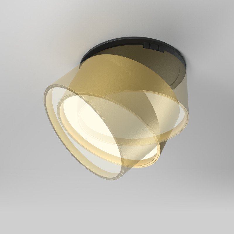 Встраиваемый светильник 8,5*8,5*6,6 см, LED, 12W, 3000К, Maytoni Technical ONDA DL024-12W3K-BMG золото матовое