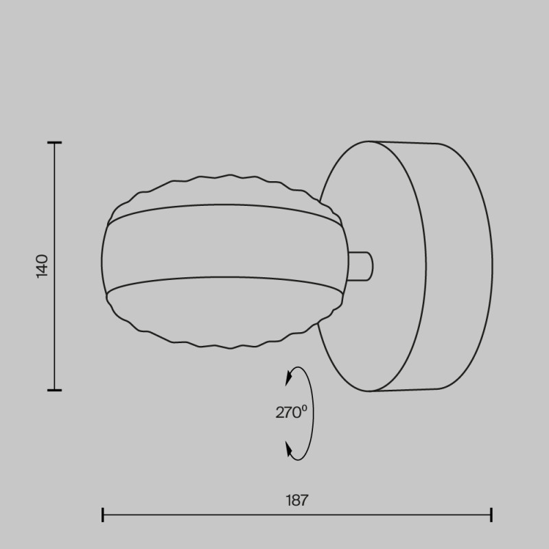 Бра 14*18,7*14 см, LED, 3000К, Maytoni Mind MOD299WL-L10BC3K черный