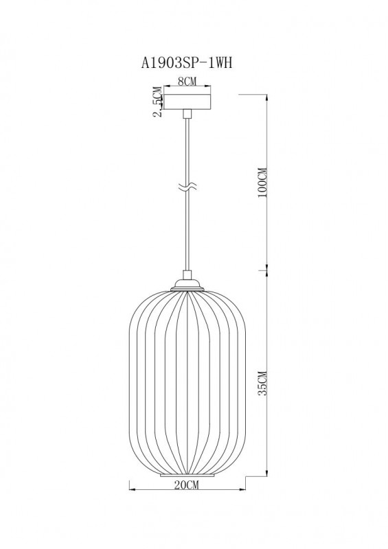 Светильник подвесной Arte Lamp Arwen A1903SP-1WH, белый
