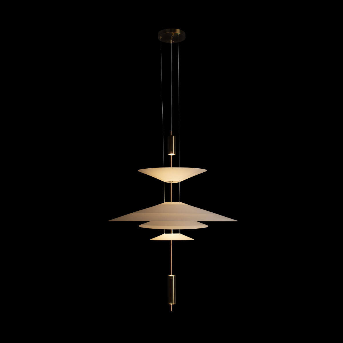 Подвесной светильник 68*83 см, 3*GU5.3*20W  LOFT IT Skylar 10244/C Brass латунь