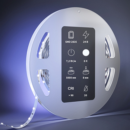 Светодиодная лента Ultra 24В 2835 7,2Вт/м 3000К 5м IP20 201024 Maytoni  Led Strip, цена за метр, отгружается по  5 м