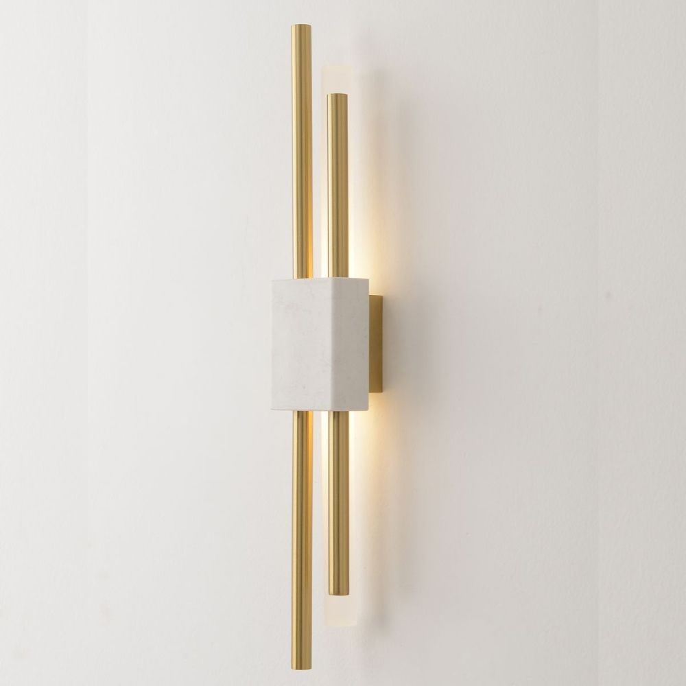 Настенный светильник 59 см, 6W, 3000K, Crystal Lux CARTA AP6W LED WHITE/BRASS, латунь-белый