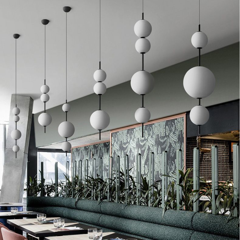 Подвесной светильник White beads Pendant D50 50*50*170 см, 3*LED*10W, 3000K, ImperiumLoft 40.2133-0, Чёрный
