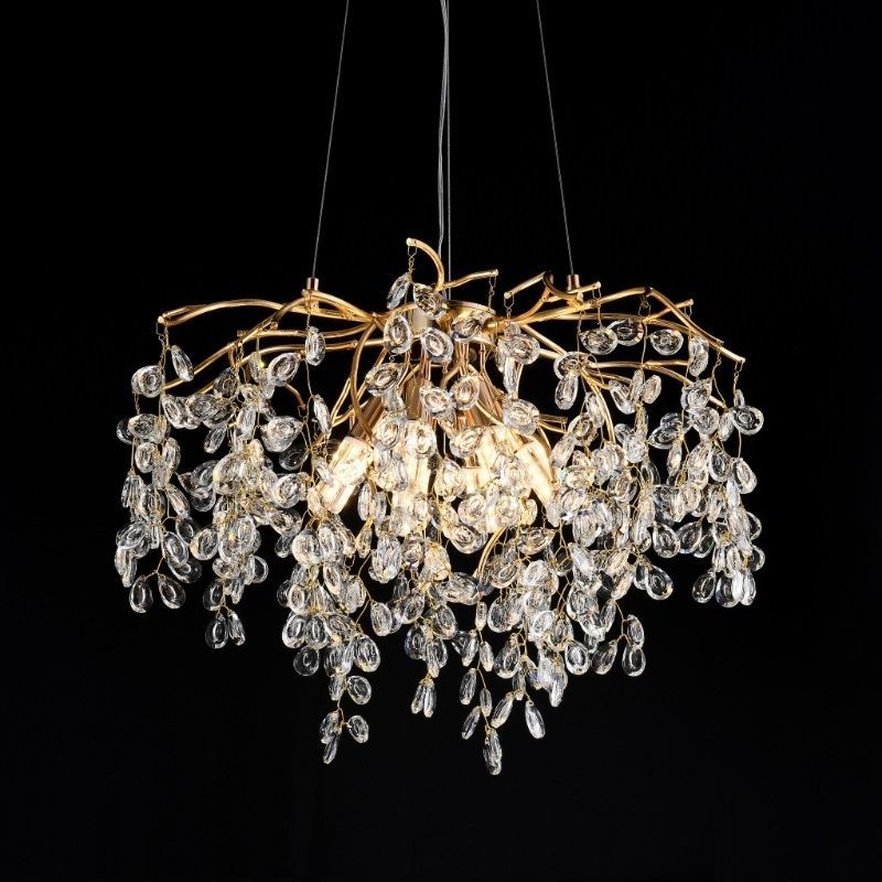 Светильник DZN-13453 ЗОЛОТО/ПРОЗРАЧНЫЙ D600*450/H1500/9/E14/40W 24-12