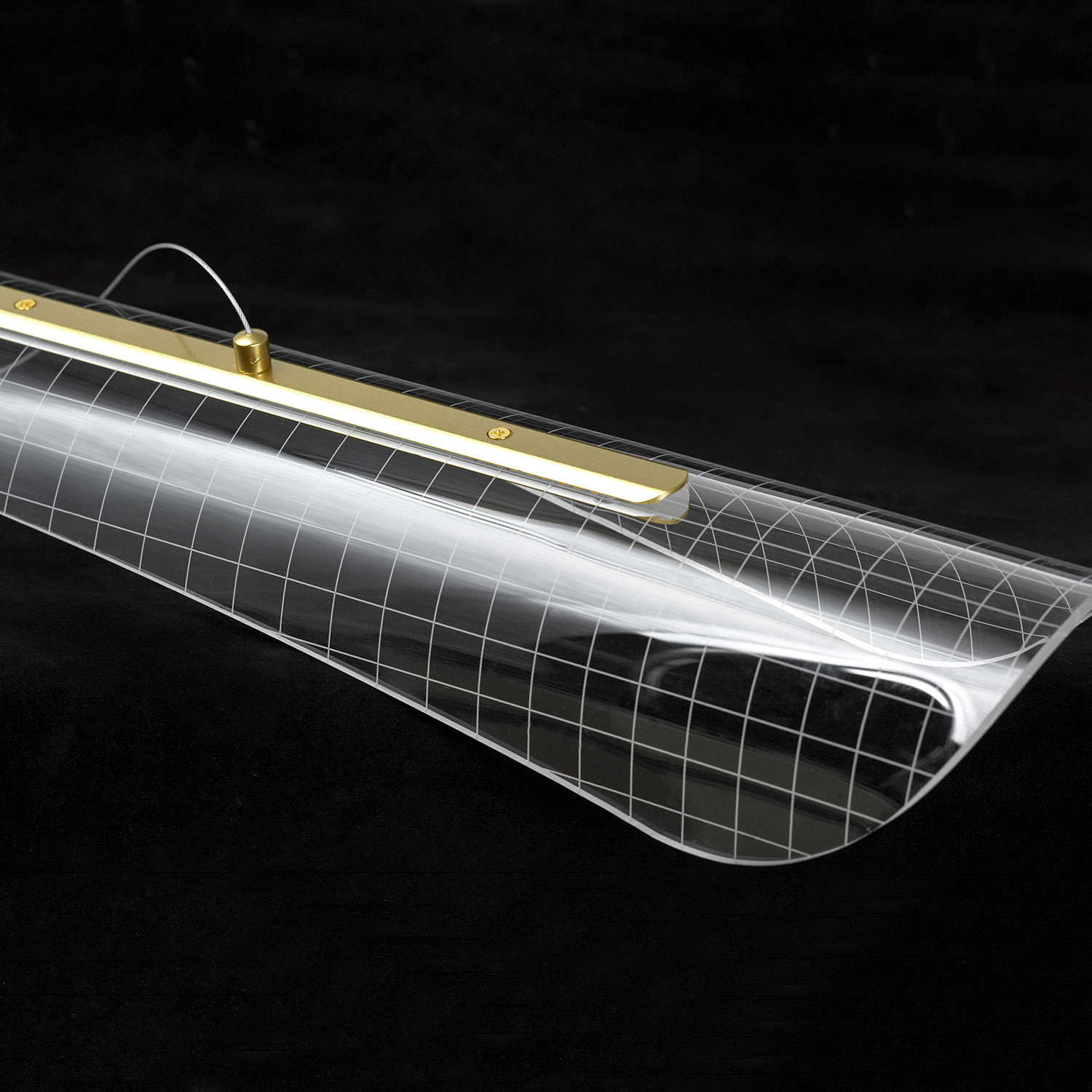 Линейно-подвесной светильник 102*35-150 см, 1*LED, 18W, 4000K, Lussole Calvert LSP-7368, матовое золото