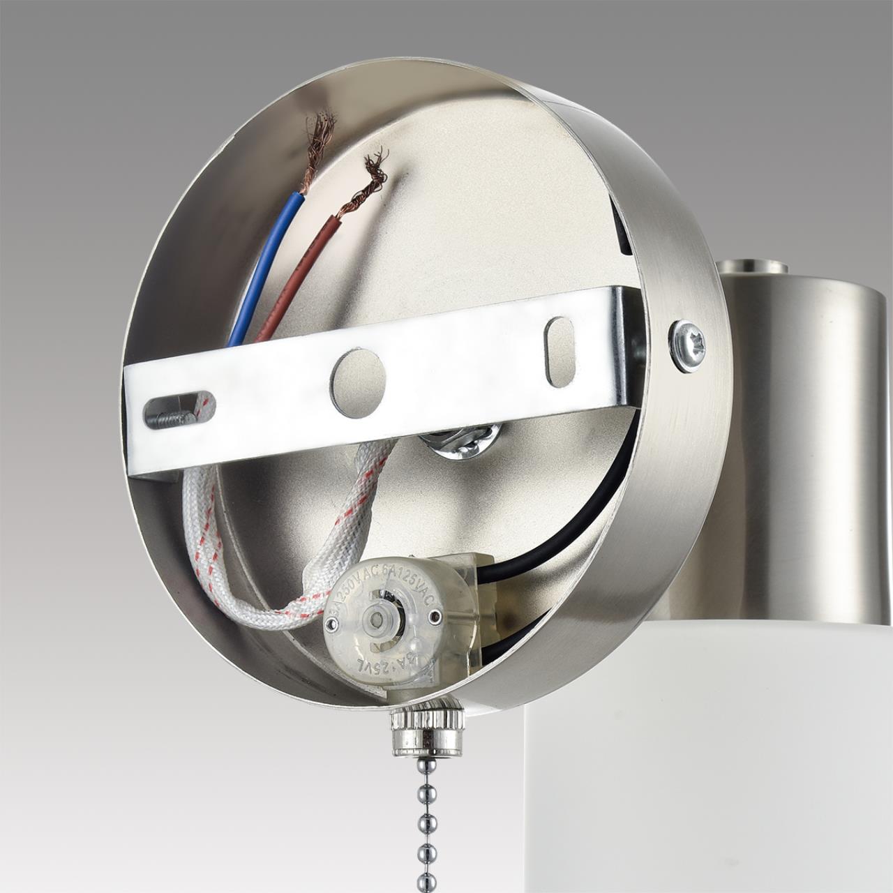 Бра 15*19,5 см, 1*E14 Lumion MAVE 8099/1W никель, белый