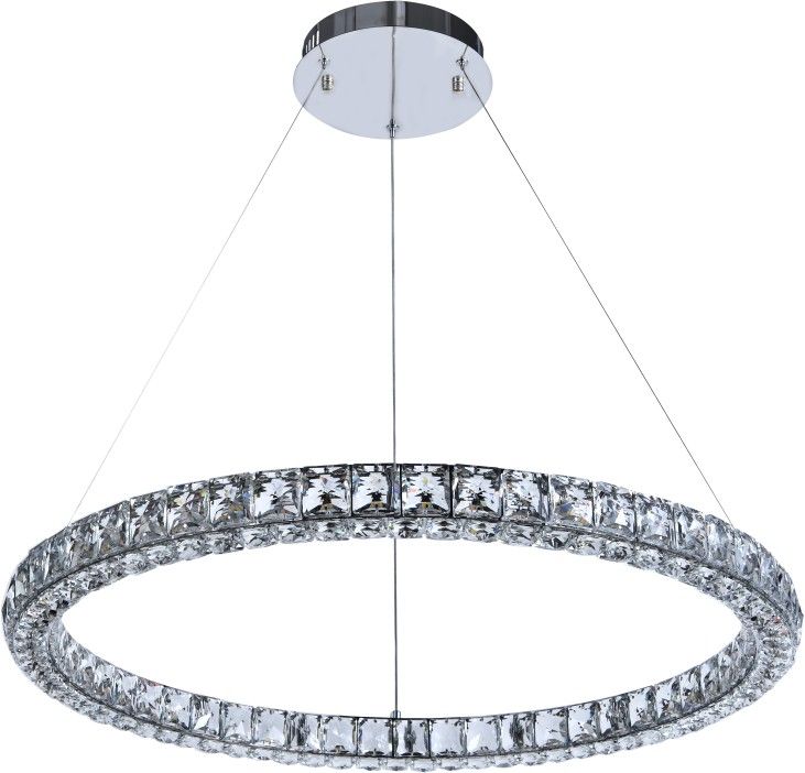 Люстра подвесная 80 см, 80W, 3000-6000K, Stilfort 4052/09/08P, хром