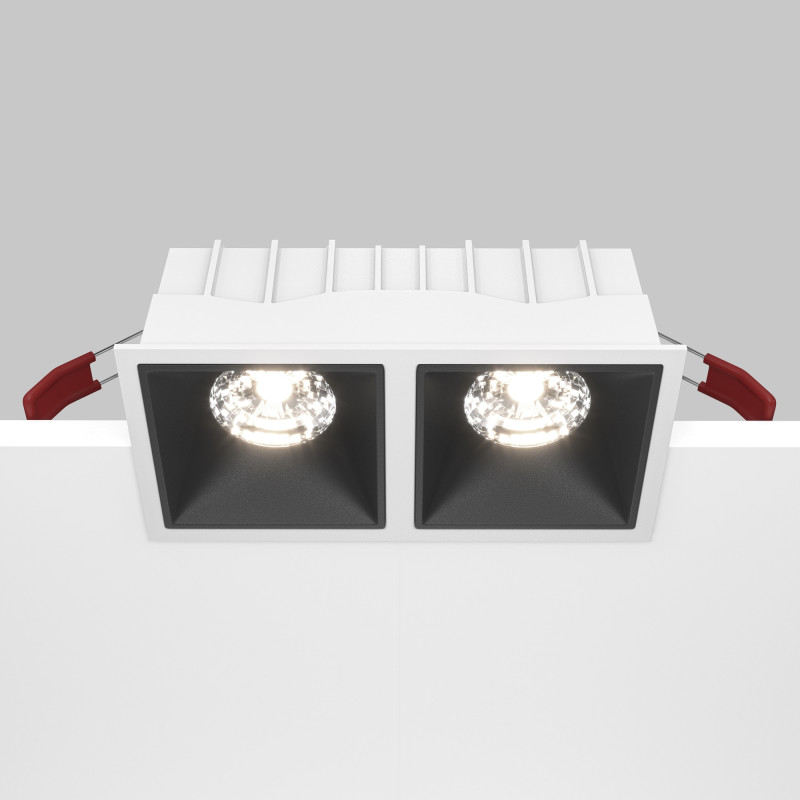 Светильник 17 см, 30W, 4000K, Maytoni Downlight Alfa LED DL043-02-15W4K-SQ-WB, белый-черный