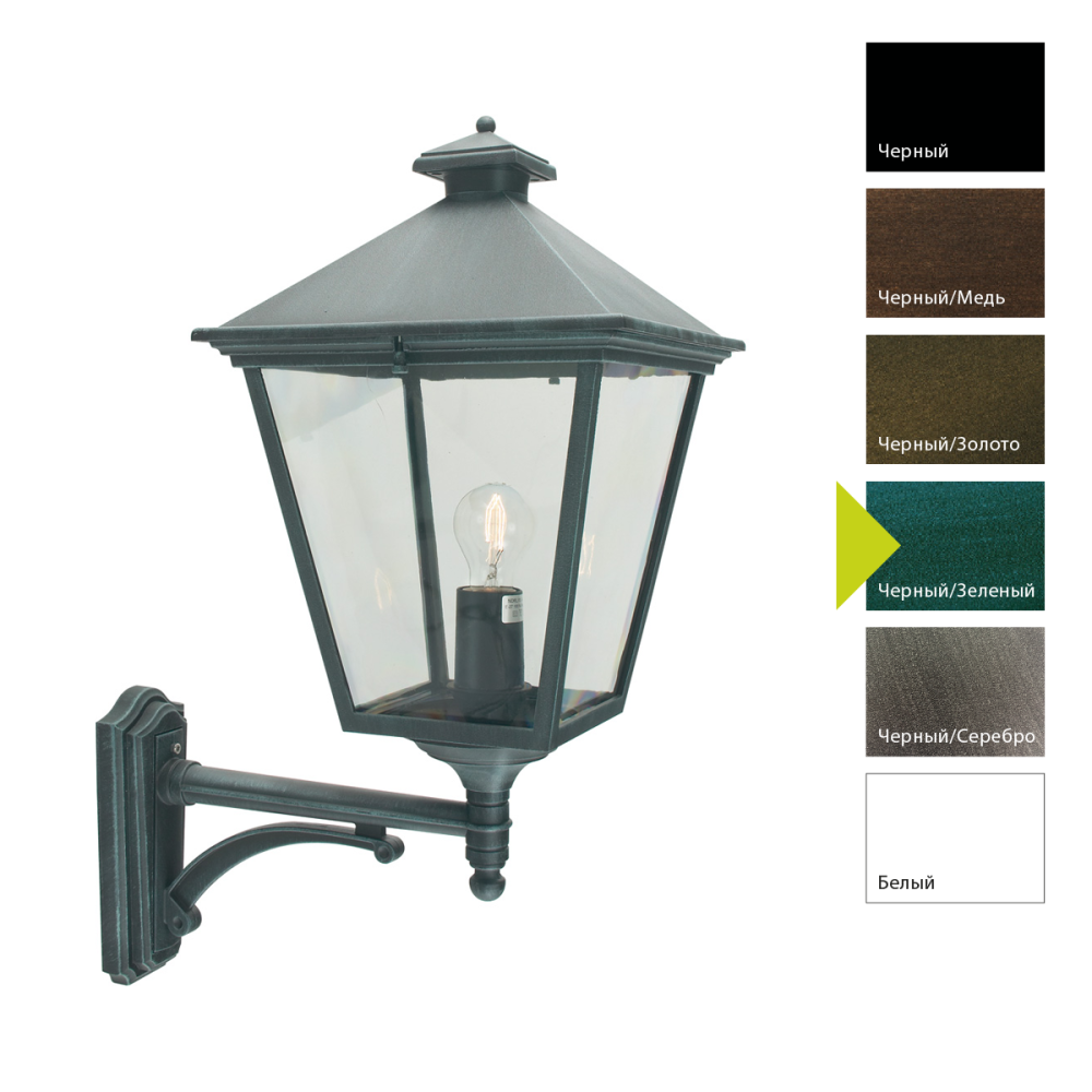 Настенный фонарь 46*31*75 см, E27*100 (накал.) 77 (гал.)W, Natural Concepts Norlys London Big 384BG, BG (Черный/Зеленый)