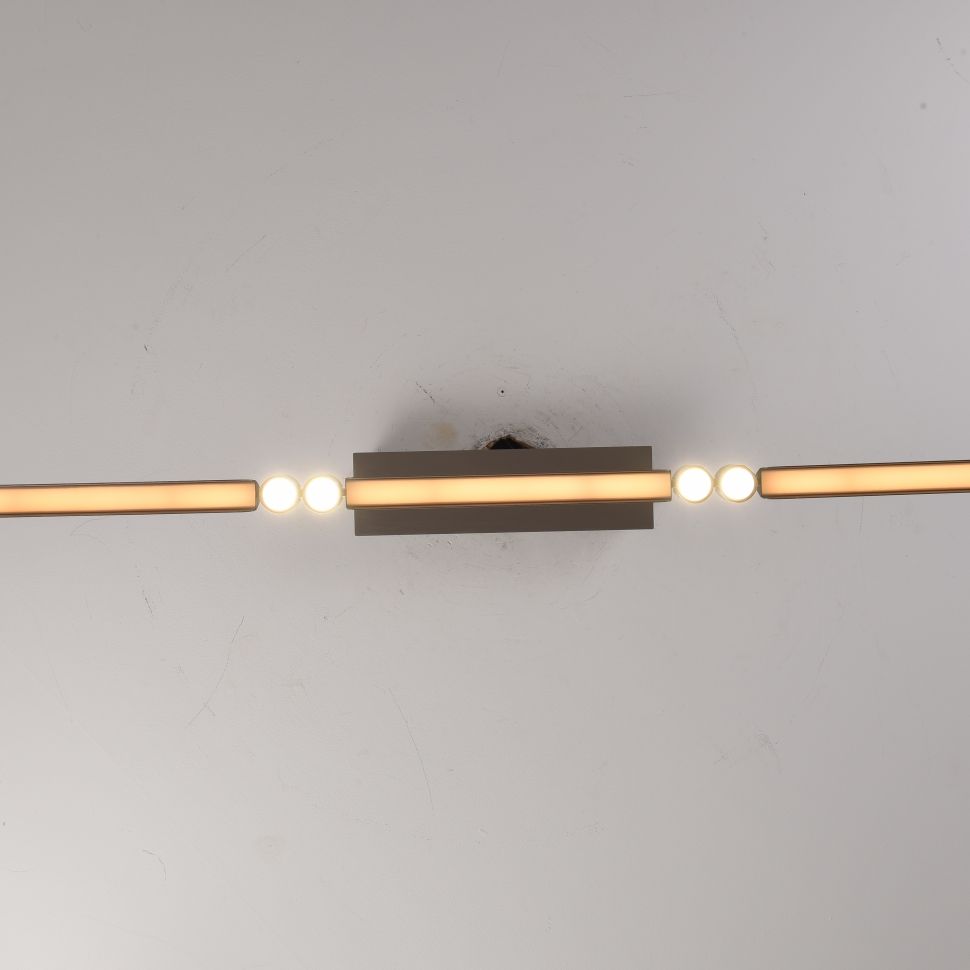 Подвесной светильник 120*2-150 см, LED*33W, 3000-6000K, iLedex Vision 9309D-1200-2 GR+BK, Серый/Черный