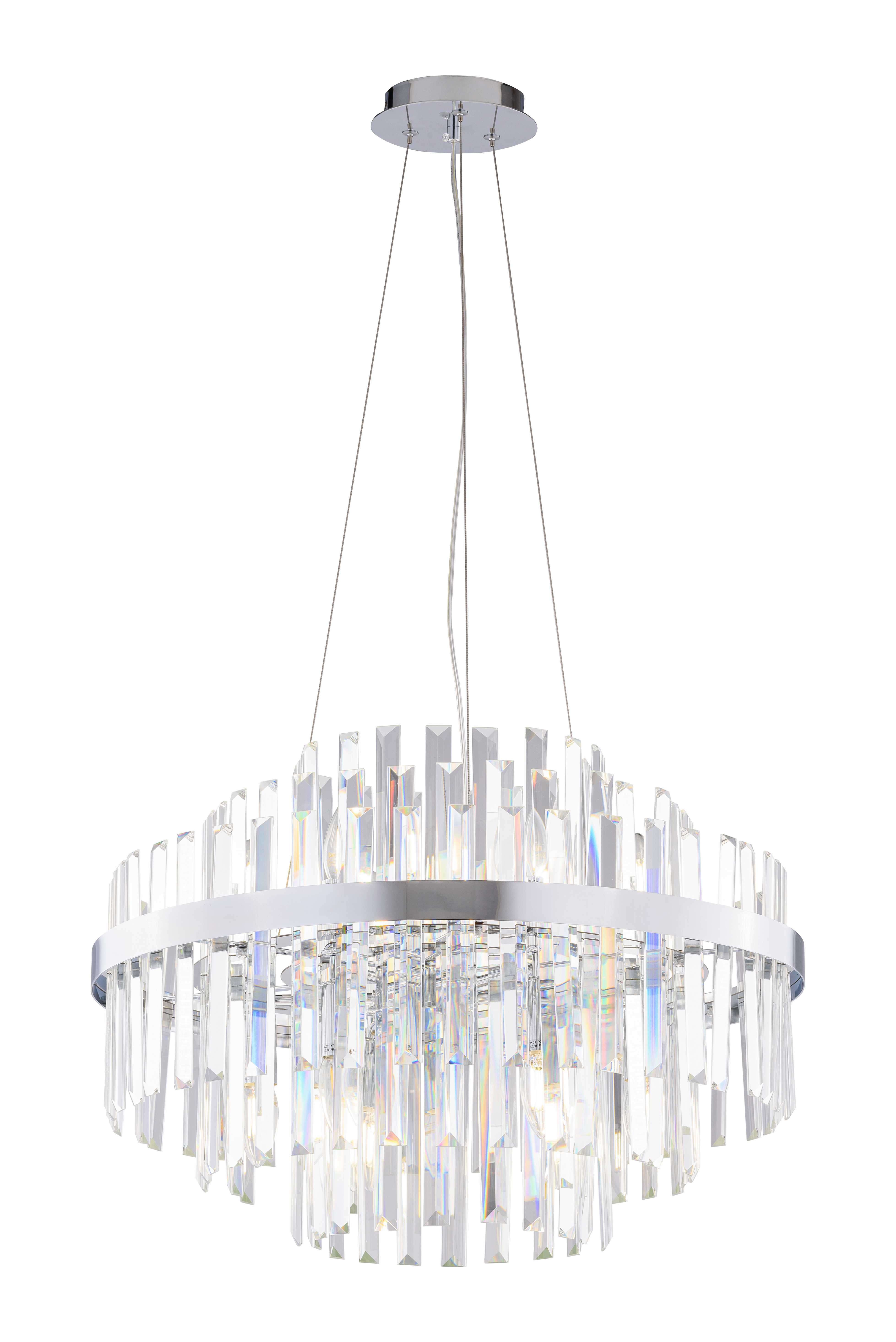 Люстра 600*400-700, 12*E14, 40W NewRgy Cristallo 5740R/12A CHROME+CLEAR, Хром+Прозрачный