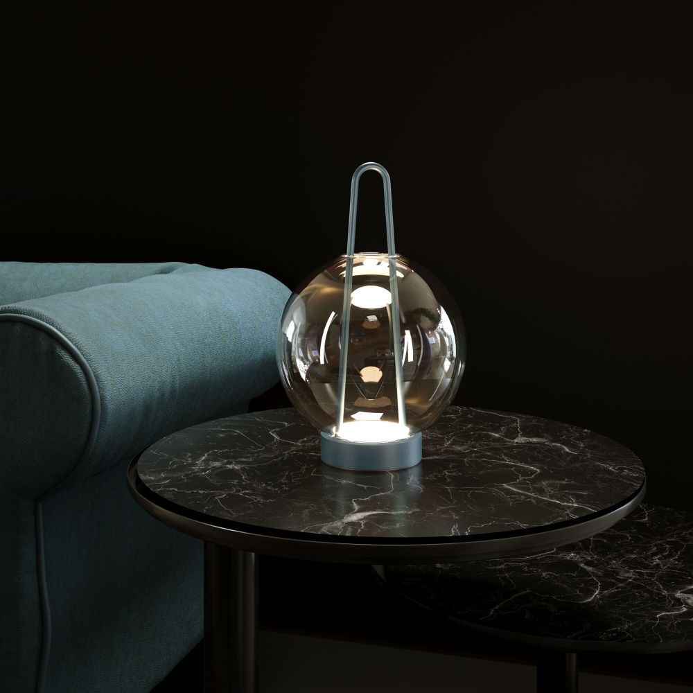 Настольный светильник 20*20*32 см, LED*6W, 3000K, Eurosvet Frasco 80507/1, синий, a069348