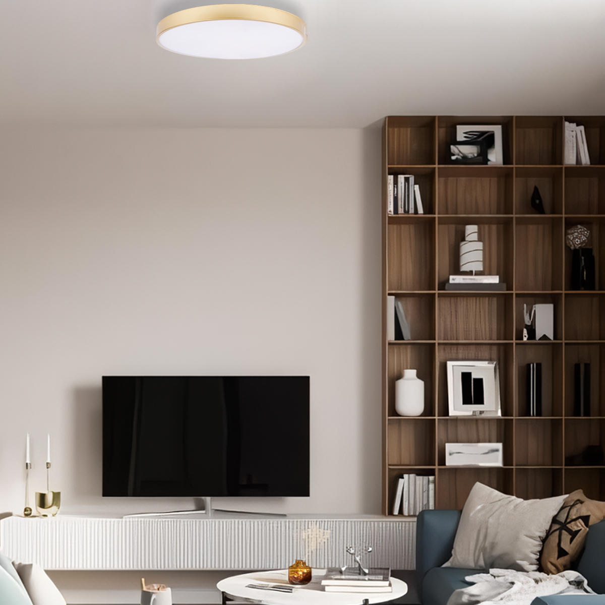 Потолочный светильник 40*5 см, 1*LED*24W 4000K золото LOFT IT Flims 10228/A