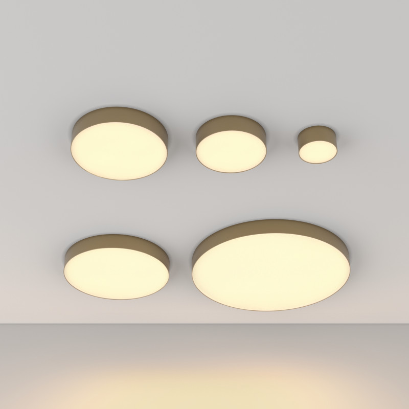 Накладной светильник 40*40*6 см,  LED, 45W, 3000К, Maytoni Technical Zon C032CL-45W2.7K-RD-MG золото матовое