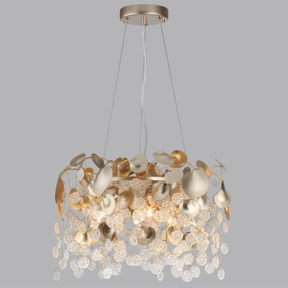 Люстра *46*63,5-133,5 см, 6*E14*40W, Odeon Light COINS 5104/6, золотистый/стекло
