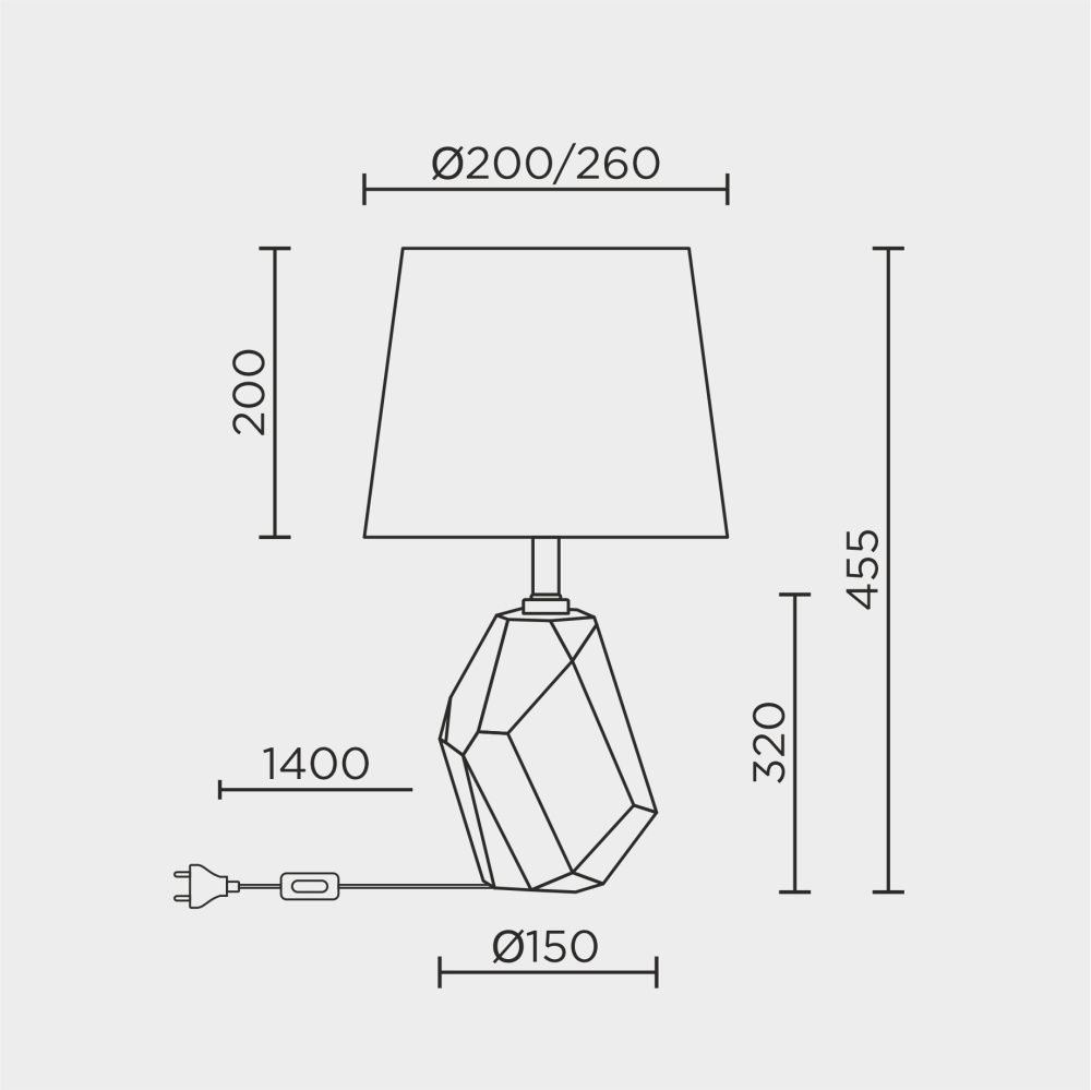 Настольный светильник 26*26*0,0000 см, Е 27 1x60ВтW, Золото, Прозрачный MODELUX ML.6100.01TL