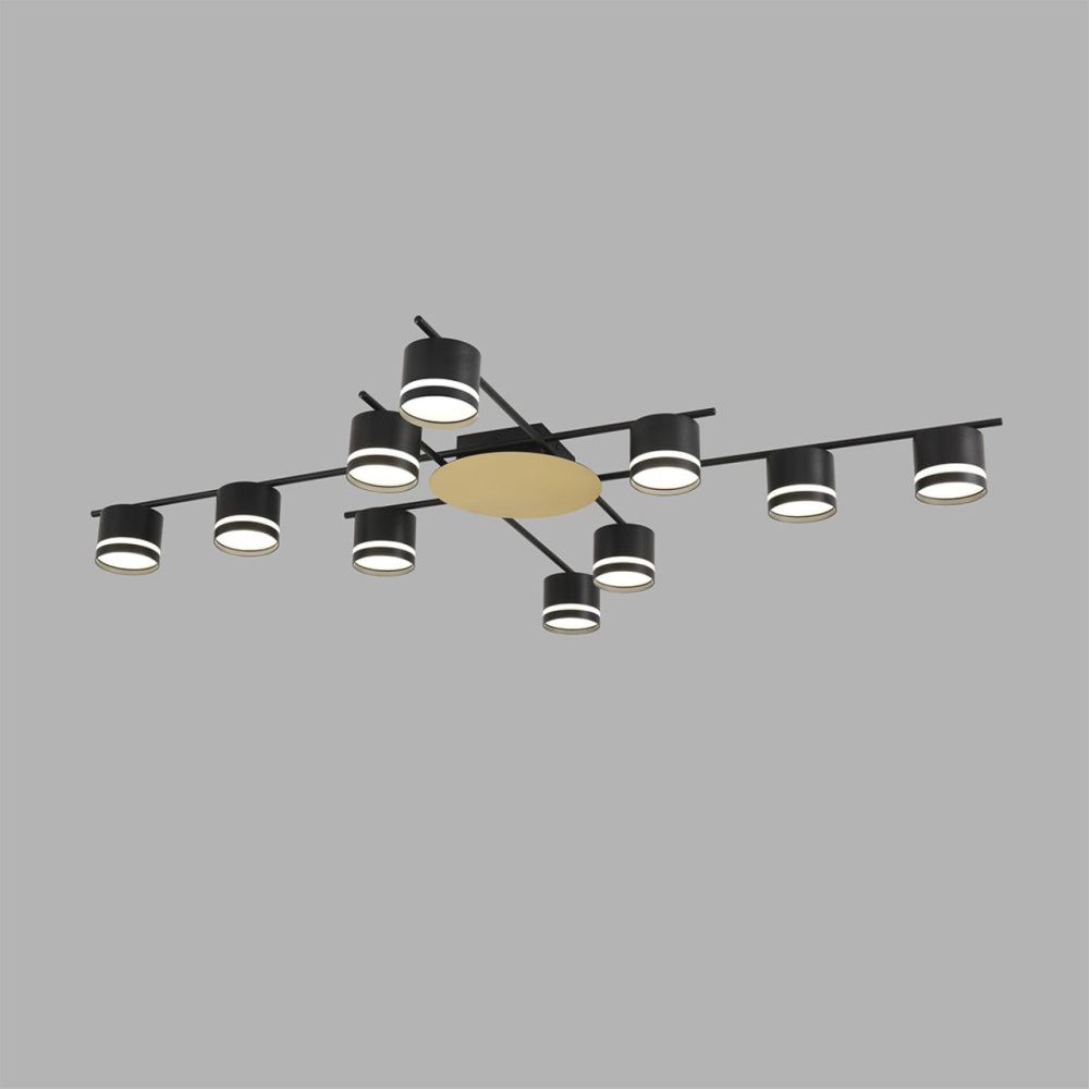 Светильник подвесной 120*87*12-12 см, 10*GX53 LED*7W, Lumion Benua LUM8304/10C, черный; золотой