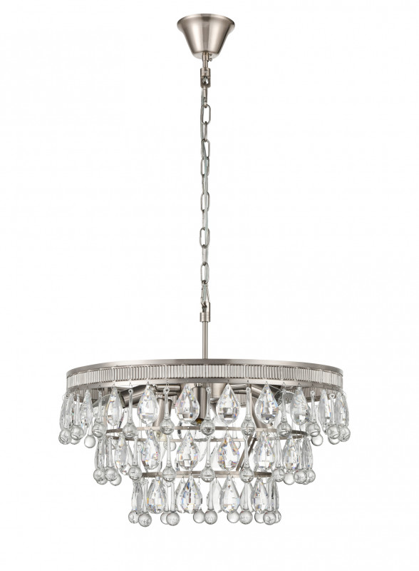 Подвесная люстра  50*130 см, 6*E14 сатин никель Vele Luce Augostina VL3253P06