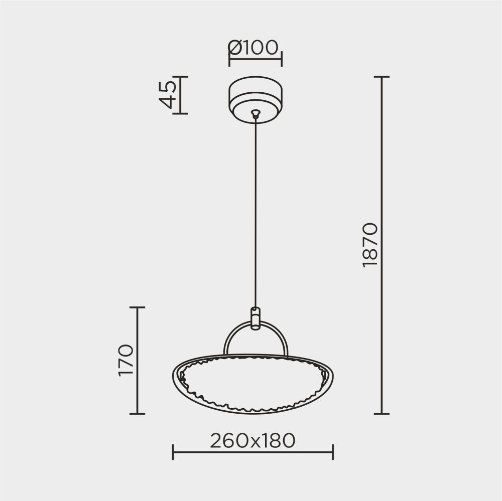 Подвесной светильник 25*18*185 см, LED 8W, 3000 / 6000K, Черный, Золото MODESTYLE MS.2326.1