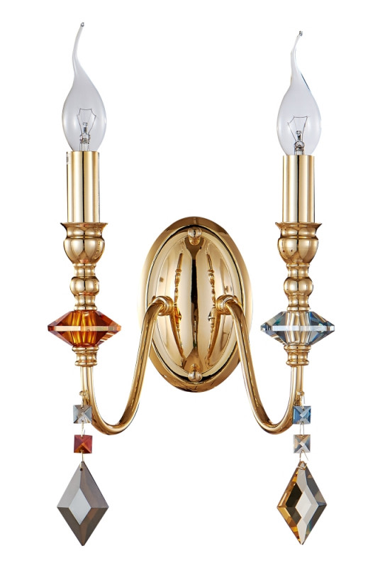Бра 20*15 см, Crystal Lux MERCEDES AP2 GOLD/COLOR Золото