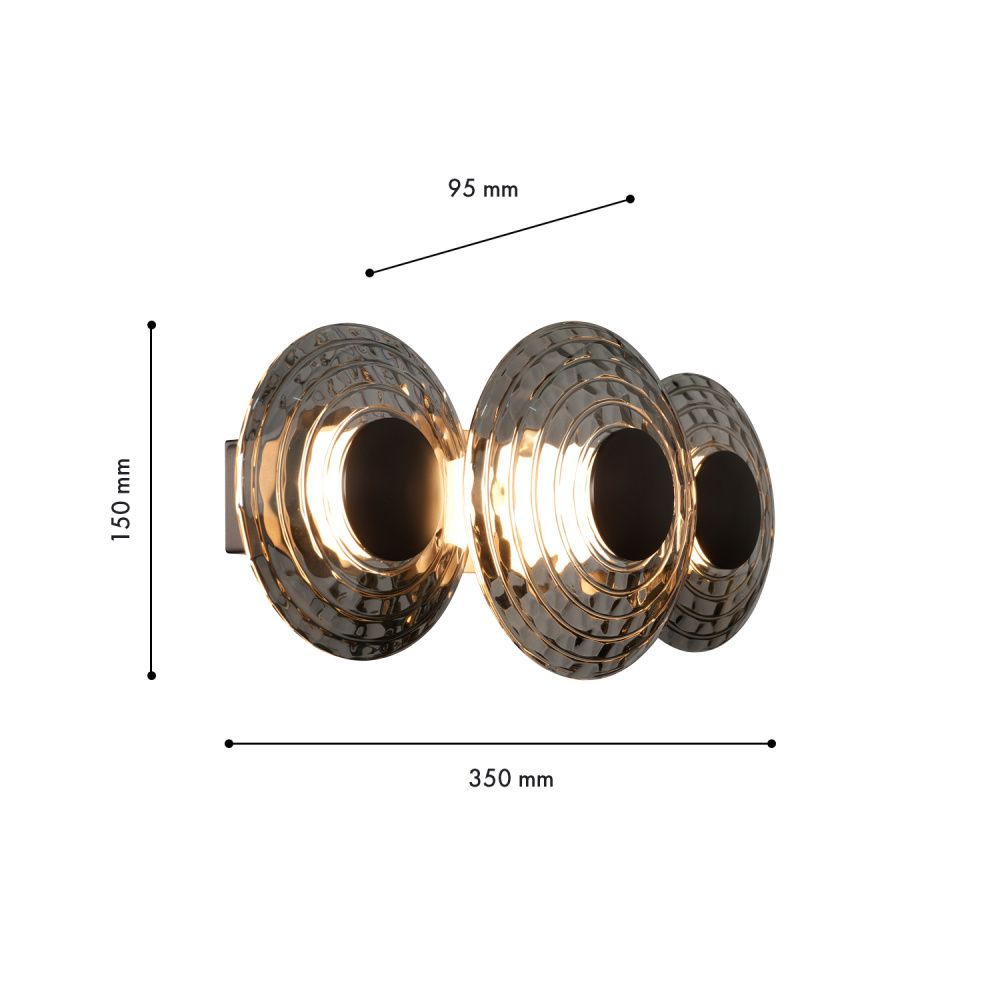 Бра 35*15 см, 3*LED, 18W, 4000K, Favourite Claros 4642-3W, черный матовый