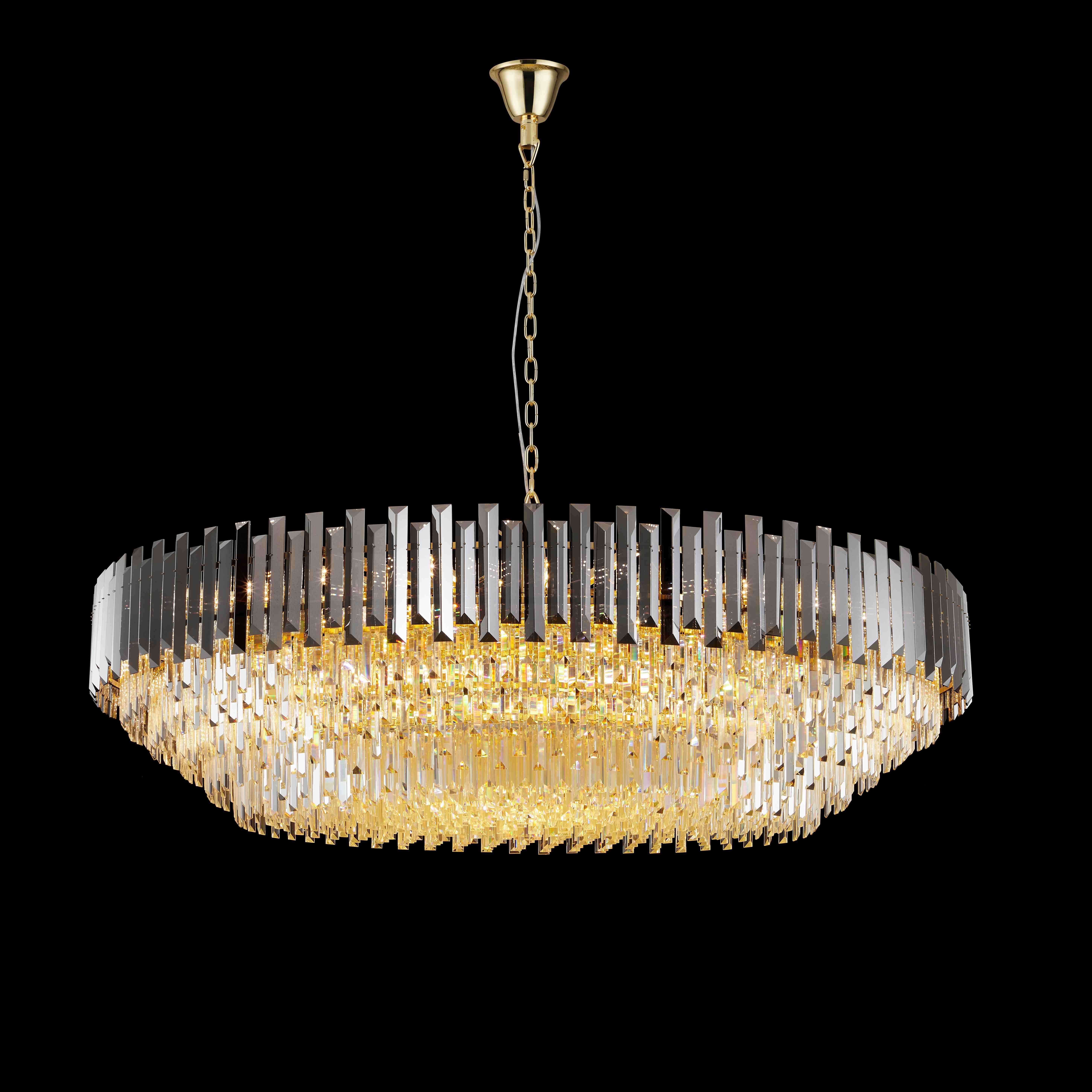 Люстра  1200*380, 42*E14, 40W NewRgy Cristallo DM50-ф1500*H410SM H GOLD, H GOLD