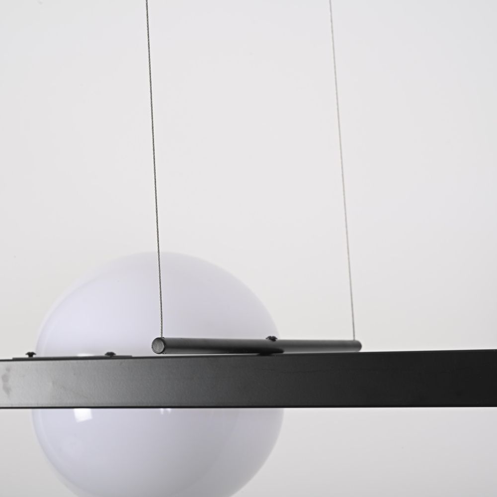 Реечный подвесной светильник PALMA Wall lamp 2 шара + 1 вазон горизонтальная 150*48*47 см, 3*LED*10, 2W, 3000, 4000, 5000K, ImperiumLoft 22.93726, Серый